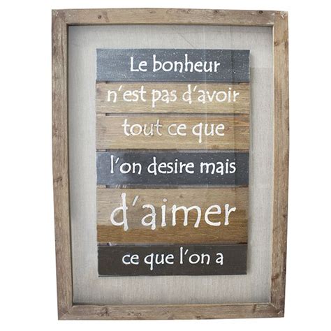 Panneau en bois avec citation damour